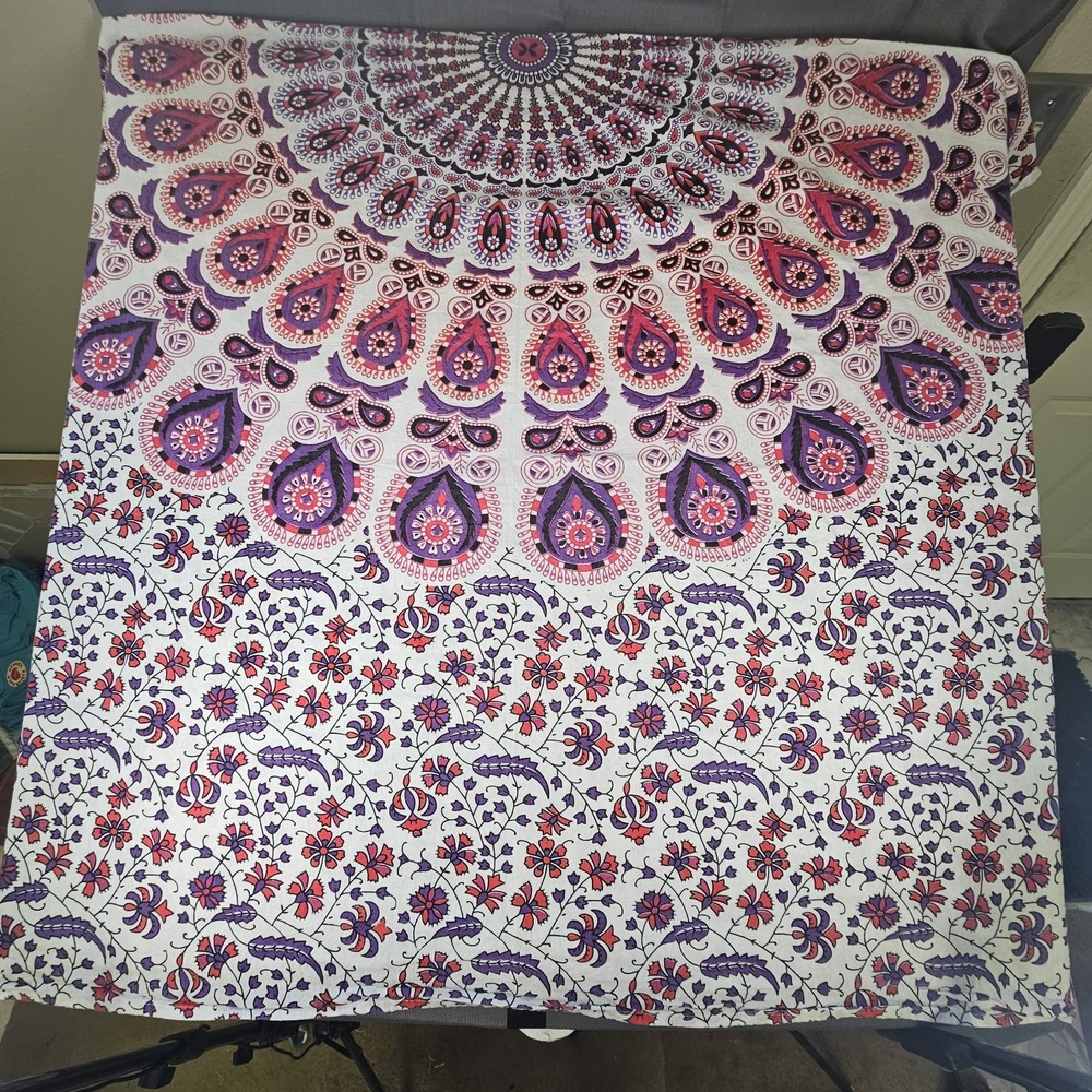 Mandala Design Colorful Cotton Fabric 51" X 72"